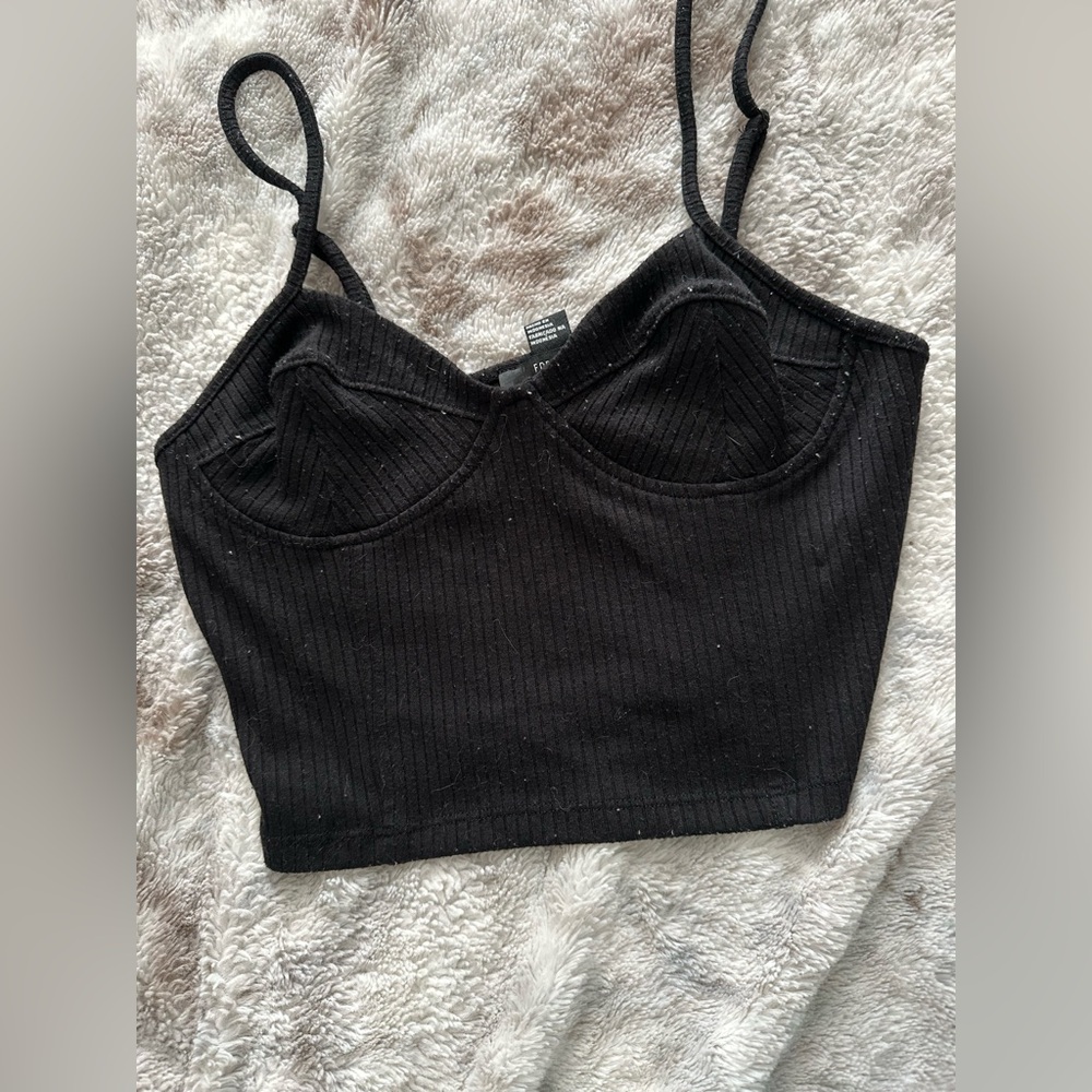 Forever 21 Dark Gray Ribbed Top